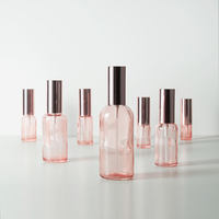 Botella de Perfume Reutilizable Ecológica de 15 ml, Color Oro Rosa, Spray, Vidrio Rosa, Multiusos, a Prueba de Fugas
