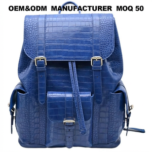Fabricante fábrica logotipo personalizado minimalista <span class=keywords><strong>cocodrilo</strong></span> patrón vegano cuero viaje escuela portátil PU cuero <span class=keywords><strong>mochilas</strong></span> para hombres - Product Image 1