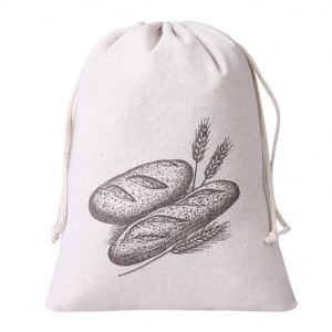 Sac à pain en coton et lin avec cordon de serrage, doublure en TPU de qualité alimentaire, recyclable, réutilisable, écologique, avec logo personnalisé - Product Image 5