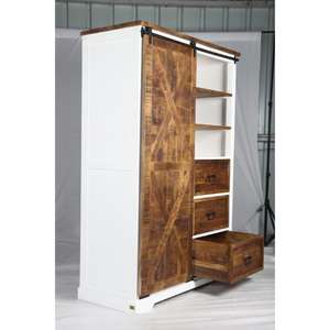 ตู้เสื้อผ้าห้องนอน Muro สีขาวและสีขาวธรรมชาติ ตู้ข้างสไตล์โมเดิร์นหรูหรา ผลิตภัณฑ์ทำมือ ขายส่งสำหรับห้องรับประทานอาหาร - Product Image 4