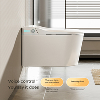 Toilette intelligente murale moderne avec plomberie dissimulée et réservoir d'eau intégré