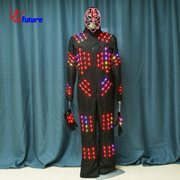 Costume de robot LED lumineux pour spectacle sur scène, combinaison avec masque et gants pour boîte de nuit, festival de musique EDM, défilé de carnaval, spectacle