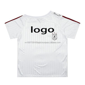 Camiseta de Fútbol Estilo Urbano, Transpirable, de Secado Rápido, con Estampado de Letras Vintage, Hombro Oblicuo, Manga Corta, para Uso Diario - Product Image 1