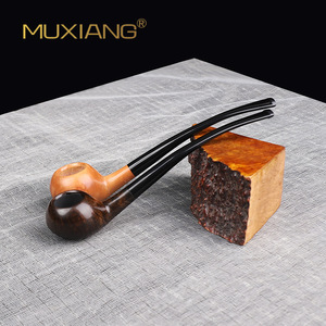 Muxiang Briarwood Pipe Apple Style Handmade Wooden Tobacco Pipe With Long Stem For Reading - Product Image 2