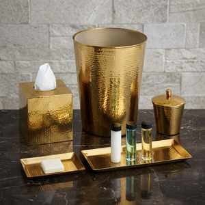 Juego de Baño Ecológico de Siete Piezas de Acero Inoxidable y Latón Martillado en Oro Brillante - Product Image 2