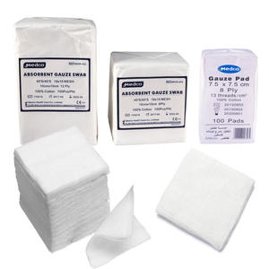 Compresses de gasa médica no estériles blancas de 10x10 cm para apósitos, de un solo uso, desechables - Product Image 3