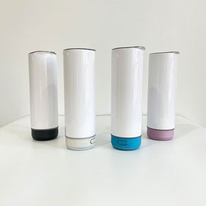 Botellas de agua rectas de sublimación de 20 oz en blanco con altavoz que brillan en la oscuridad - Product Image 2