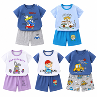 Ensemble de vêtements pour bébés garçons et filles, en coton, à manches courtes, imprimé de dessins animés mignons, ensemble de vêtements unisexe pour tout-petits, bébés de 6 mois à 6 ans