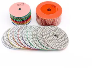 4 "100MM reçine Bond elmas kuru parlatma pedleri granit karo için esnek taşlama diski mermer zımpara diski