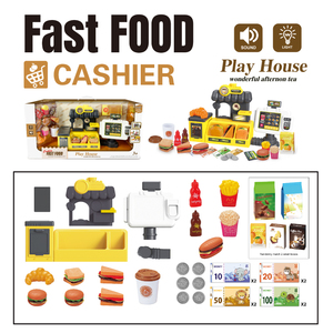 Jouets Lucky, caisse enregistreuse pour enfants, nouvelle commande de nourriture, comptoir de commande, machine à café, stand de hamburgers, fast-food, caisse enregistreuse - Product Image 3