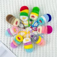 Porte-clés peluche chenille direct usine, plusieurs couleurs, personnalisable, dessin animé, animal en peluche doux, avec clochette, breloque de sac Kawaii