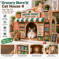 Structure en carton ondulé personnalisée pour présentoir de produits sur le thème des supermarchés, imprimée sur mesure