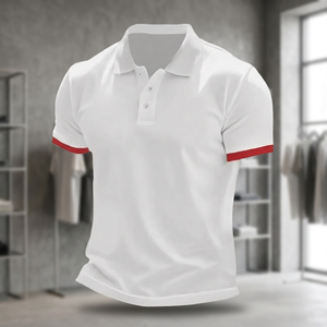 Chemise formelle à manches courtes pour homme, 100% polyester tricoté, à séchage rapide, avec imprimé cerf et col en maille, modèle 2024 Explosive, ODM - Product Image 3