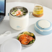Boîte à lunch isotherme sous vide en acier inoxydable 304, mignonne, 1,5 L, pour adultes et enfants