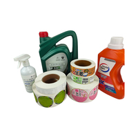 Étiquette autocollante en vinyle imperméable de forme irrégulière personnalisée pour détergent liquide à lessive pour bouteille de la marque SUNSHINE
