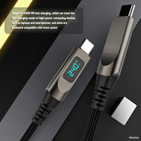 240W USB-C zu USB-C Kabel mit LED-Digitalanzeige 6A Schnellladung Geflochtenes PD-Kabel