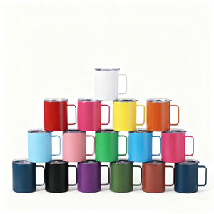 Vaso de Acero Inoxidable de Doble Pared con Asa, Vaso Térmico Aislado de 12 oz, Vaso Térmico para Exteriores - Product Image 1