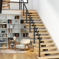 CBMMART Rampes modernes en acier inoxydable avec corde design personnalisé Escalier en bois de chêne