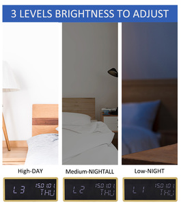 EMAF Small Wood Tabletop Casing <strong>Time</strong> Day Calendar Temperature Humidity <strong>USB</strong> Power Electronic LED Table Bamboo Alarm Digital <strong>Clock</strong> - Product Image 5