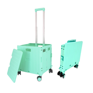 Chariot pliable portatif à la mode superbe chariot à main de ménage de roulette de <span class=keywords><strong>Spinner</strong></span> pour l'étal de supermarché en ligne - Product Image 4