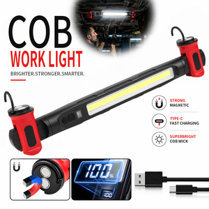 Folding Magnetic Hook COB <b>Work</b> <b>LED</b> <b>Light</b> 2400mAh <b>Rechargeable</b> Underhood Workshop Car Repair <b>Light</b> USB Powered - Product Image 6
