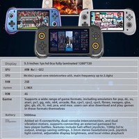 Konsol Game Genggam H55 PRO HD Layar IPS 5.5 Inci Sistem Operasi Linux Open-source, Mendukung Wi-Fi PSP, Produk Terbaru