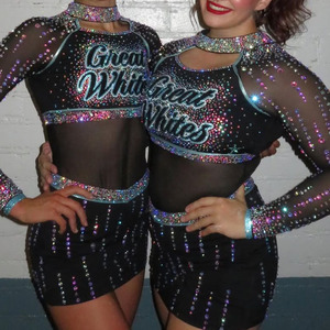 Tenues de <span class=keywords><strong>cheerleading</strong></span> pour compétition All Star, noires et brillantes, pour filles, vêtements d'entraînement de <span class=keywords><strong>cheerleading</strong></span> - Product Image 2