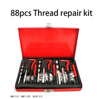 Kit de réparation de filetages endommagés pour bloc moteur, 88 pièces, M6 M8 M10, inserts de filetage en fil, professionnel, en acier inoxydable 304, avec mallette rigide