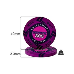 Conception et échantillon gratuits, jetons de poker en céramique de 10 g, tournoi, 39 mm, logo personnalisé, fabriqués en Chine, pour les jeux de poker de casino - Product Image 4