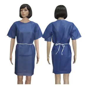 Robe d'hôpital à manches courtes pour patients Robe d'examen médical Robe jetable pour patients