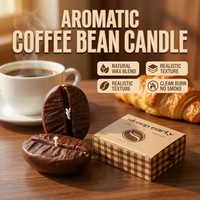 Minimalistische Kaffee-Aroma-Dekorationskerze mit präziser Bohnenform für die Raumgestaltung im Studio und für Unternehmen