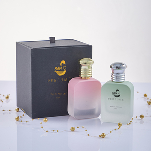 Botellas de perfume de vidrio de Color degradado de alta calidad de fábrica, nuevos diseños, botella de Perfume de lujo con tapa y spray - Product Image 1