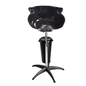 Portable Foldable <b>Shampoo</b> <b>Chair</b> with Basin - Black Plastic Hair Washing Station for Salon - Product Image 1