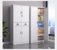 Armoire de classement métallique pour bureau, design démontable, grands classeurs avec serrure à clé et deux tiroirs, robuste et durable