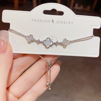 Bracelet porte-bonheur en argent et or Resoul, motif fleur à quatre feuilles, avec breloques délicates en cristal, bijoux romantiques pour mariage, cadeau pour femme