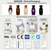 Flacon de parfum en verre transparent givré haut de gamme, boîte d'emballage personnalisée avancée, cylindre 50 ml 100 ml, flacons de parfum
