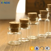 Mini bouteilles en verre brun avec flacon tubulaire transparent couvercle en liège vide scellé avec bouchon en caoutchouc prix inférieur