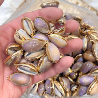 Pendentifs breloques populaires JF8486 en coquillages naturels plaqués or, pendentifs breloques en coquillages de mer, bijoux de plage
