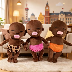 Peluche Lisa en forme de main noire, super douce, avec rembourrage en coton, anti-stress, articles très demandés, poupée en peluche personnalisée - Product Image 1