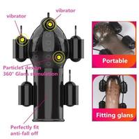 Masseur vibrant pour la tête du pénis, masturbateur masculin, vibrateur du gland, jouets sexuels pour hommes
