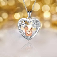 Bijoux de fête des mères en argent sterling 925 deux tons personnalisé mère et enfant pendentif coeur collier