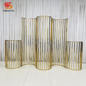 SMOOTH Luxury Geometric <b>Rectangular</b> Wedding Decoration Shiny <b>Gold</b> Stainless Steel <b>Mirror</b> Design Backdrop Frame Wedding Arch - Product Image 6