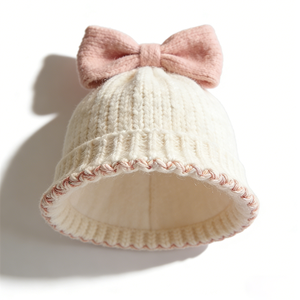 Oem/Odm Winter <b>Hat</b> With Bow for Bulk Orders Knit Beanie <b>Hat</b> Custom Logo Beanie Custom Embroidered Beanie <b>Hats</b> - Product Image 3