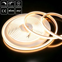 Tira de LED COB Ultrafina Impermeable IP67 de 24 V, Extruida de Silicona, 528 LED/m, Resistente a los Rayos UV, para Exteriores