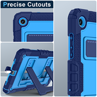Housse de tablette à trois couches pour Samsung Tab A11 Plus A9+ X236 11'' en silicone robuste antichoc avec bandoulière et grand support stable