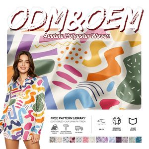 Nouveau tissu en polyester acétate soyeux imprimé antistatique, matériau satiné brillant pour la production de doublures de costumes - Product Image 1