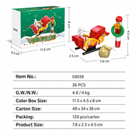 Ensemble de blocs de construction personnalisés pour traîneau de Noël, jouet de construction STEM personnalisé, briques DIY OEM, kit de modèle de vacances, cadeau pour enfants