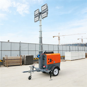 Torre <span class=keywords><strong>de</strong></span> Iluminación Móvil <span class=keywords><strong>de</strong></span> 7m con Remolque y Empuje Manual, Lámpara LED <span class=keywords><strong>de</strong></span> Alta Luminosidad, Lámpara <span class=keywords><strong>de</strong></span> Haluro Metálico, Torre <span class=keywords><strong>de</strong></span> Luz para Construcción en Exteriores - Product Image 1