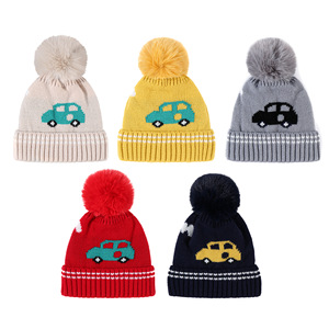 หมวกไหมพรมถักแจ็คการ์ดสำหรับเด็กผู้ชายและเด็กผู้หญิงลายการ์ตูนใหม่หมวกเด็กให้ความอบอุ่น - Product Image 6