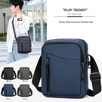 Sac à bandoulière en nylon imperméable pour homme, résistant aux rayures, multi-poches, bandoulière réglable, antivol, pour voyage